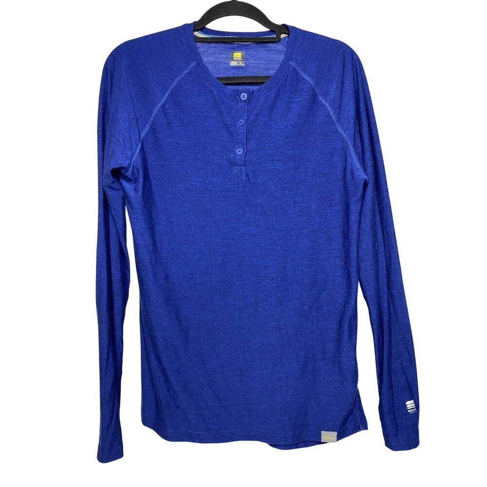 Meriwool Layers Men's Medium Base Layer Henley Long Slv Top Merino Wool 190g